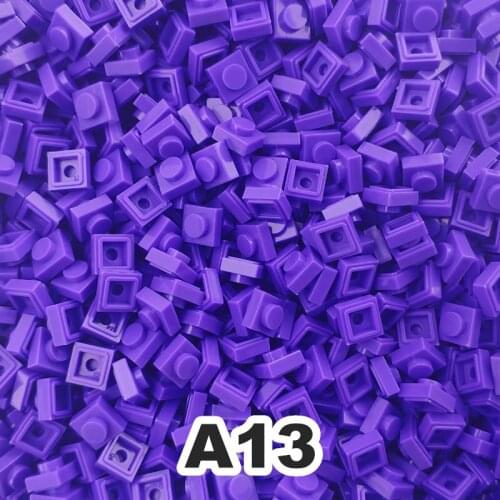 No.A13 Purple Educational Construction Adult Toy Plastic Small Building Brick Accessories 1X1 Plate Blocks Pixel Art For Kids