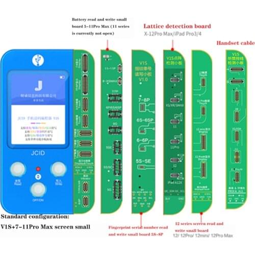 JC V1S For IPHONE 7 8 8P X 11 12 Photosensitive Original Color Touch Shock Battery Fingerprint SN Programmer Dot Matrix X-11 MAX