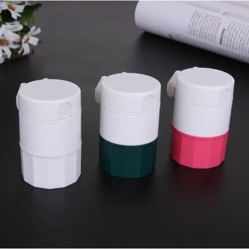 4-in-1 Portable Pill Storage Container 4-layer Powder Grinder Medicine Storage Shredder Storage Box Pill CutterOrganizer Storage