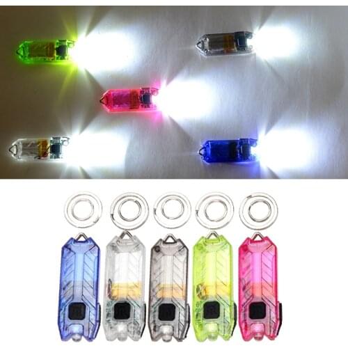 1pcs 45LM 2 Modes LED Light Keychain Portable Mini Flashlight Rechargeable USB Torch LED Light Key Chain Camping Outdoor Tools