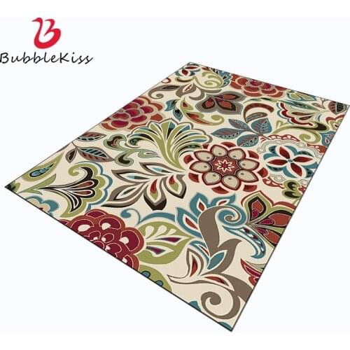 Bubble Kiss European Retro Luxury Style Carpet Floral Pattern Carpets For Living Room Customize Anti-Slip Hotel Decoration Rug