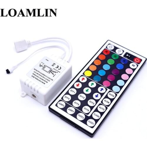 RGB IR Remote Control 44 Key DC12V Dual Connector Output Infrared Controller Suitable For SMD 5050 2835 RGB LED Strip