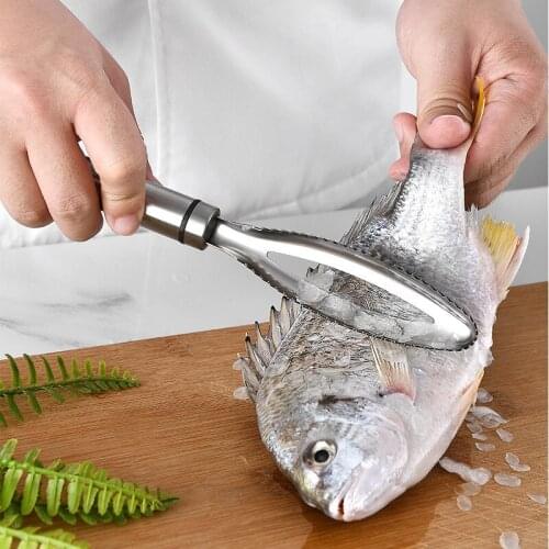 Stainless Fish Scales Scraping Graters Fast Remove Fish Cleaning Peeler Scraper Fishing Accessorie Tool pesca Scraping Device