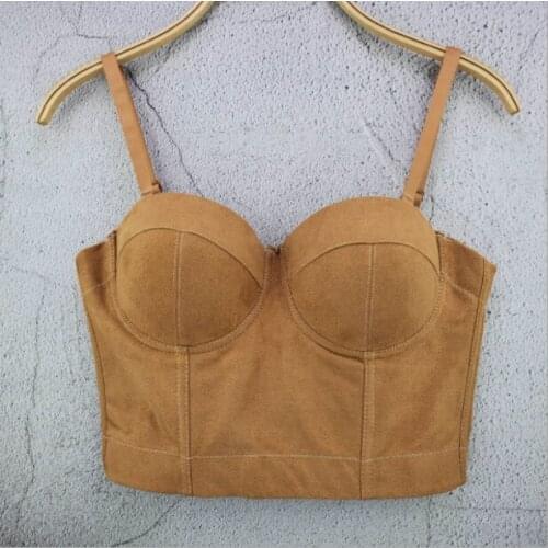 Showgirl Suede Bustier Holiday Crop top