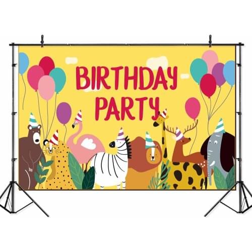 Thin vinyl new born forest animals safari 1st Birthday Party baby shower BannerBackgrounds Printed Photographic studio Backdrop
