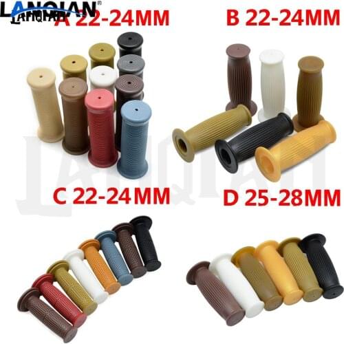 7/8 Motorcycle Handlebar Grips Vintage Rubber Handle Grips coffee Motorbike Retro Handlebar Grips For Honda Truimph Accessories