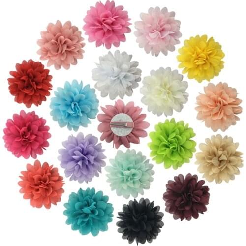 5pcs TOP Quality 4Inch Large Chiffon Flower For Headband Hairpins DIY Girl Women Hair Accessories Headwear Headdress H0525