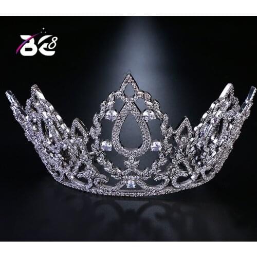 Be 8 Luxury New Pageant Headband Tiaras AAA Cubic Zircon Crown Women Hair Accessories for Wedding Gifts H143
