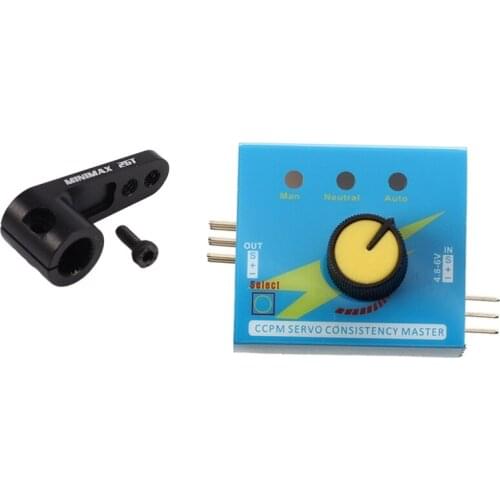 1 Pcs Servo Tester CCPM Consistency Master Checker 3CH 4.8-6V & 1 Set 25T Servo Horn Steering Arm Steering Arm Black