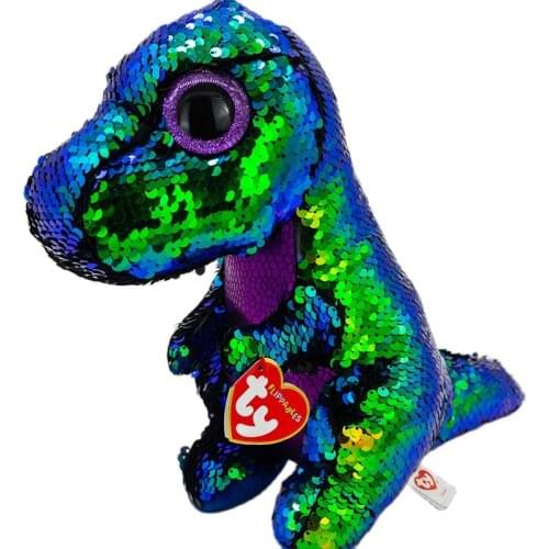 15CM Ty Beanie Big Eyes Reversible Sequin Anora The Blue Green Dragon Glittering Stuffed Collection Doll Toy Child Birthday Gift
