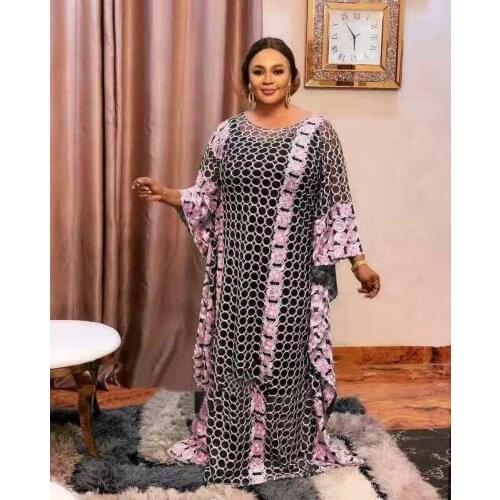2021 African Dresses for Women Summer Fashion Style African Women Solid Color Plus Size Long Dress African Clothes Women