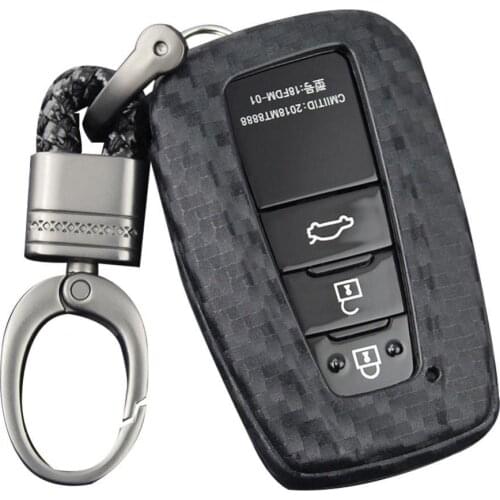 60% Hot Sale Stylish Carbon Fiber Car Key Fob Cover Case Keychain for Toyota Camry C-HR RAV4