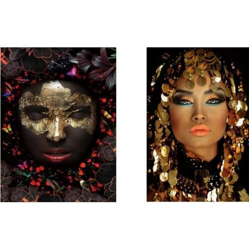 African Black Nude Woman Oil Painting on Canvas Posters and Prints Scandinavian Wall Art Picture for living room Home Decor