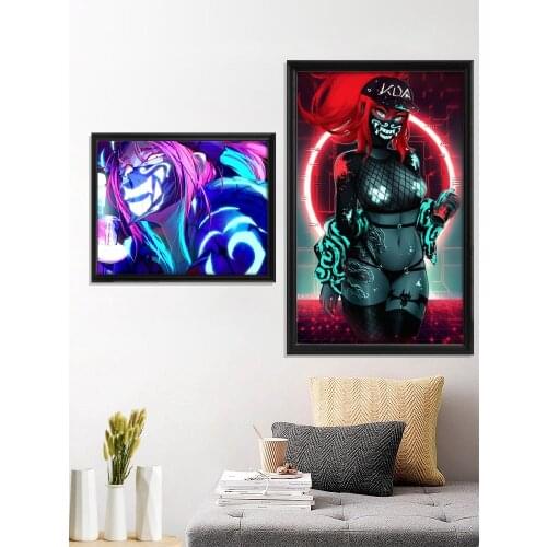 Akali KDA League Sexy Nude Girl Cartoon Anime Art-Poster Custom Decor Wall Living-Room Silk Picture Canvas Prints