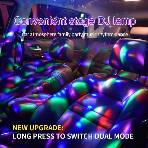 Car Atmosphere Light USB Charging Voice Controlled LED Stage Decoration Light Disco Magic Ball Christmas Music Rhythm Light