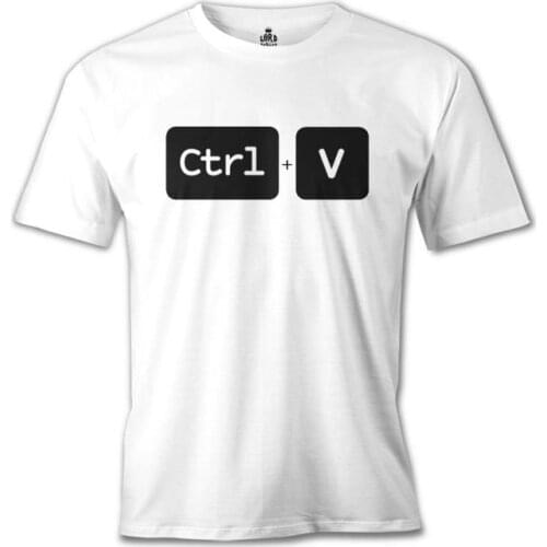 Ctrl + V - Paste White Men Women Unisex Tshirt High Quality Famous Turkish Fabric and Textile T-shirt the production of Printed T-Shirt