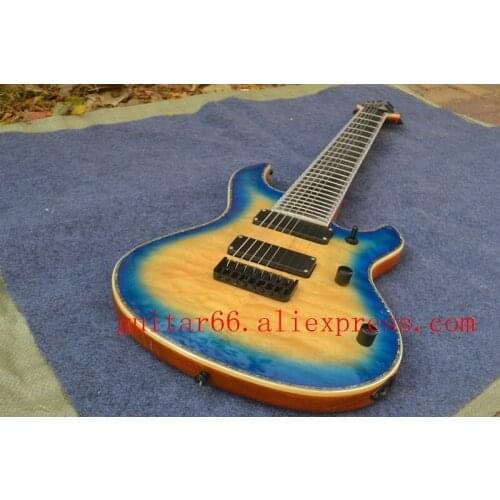 Free shipping blue color ebony fingerboard mahogany body 8 string electric guitar BJ-107