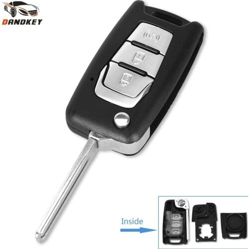 Dandkey Flip Remote Key Shell Switchblade Key For Ssangyong Korando New Actyon C200 3 Buttons Car Key Shell Case key shell
