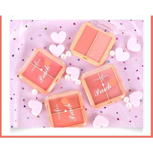 Two-color Three-dimensional Peach Blush Brighten Long-lasting Skin-friendly Waterproof Sweatproof Contour Shadow Blush TSLM1