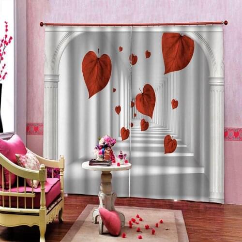 European Style architectural 3D Curtain For Living room Bedroom Blackout Window Drapes Indoor Decor Sets (Left and Right Side)