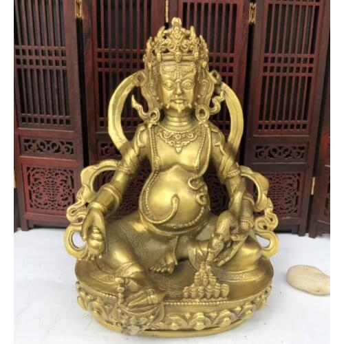 China brass Tibetan god of wealth Buddha crafts statue