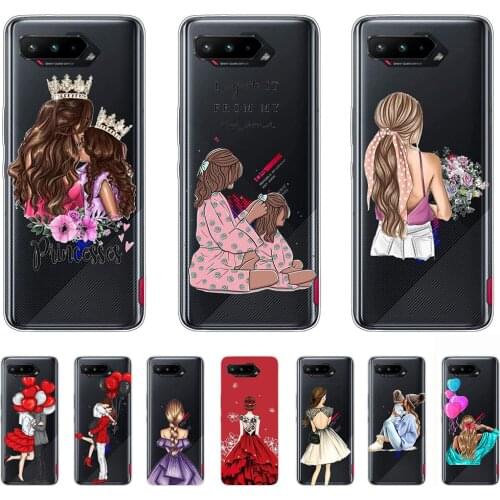Soft Case for Asus ROG Phone 5 Silicon Womens Transparent Shell Back Cases 6.78Inch Shockproof Bumper Dust-proof Anti-knock