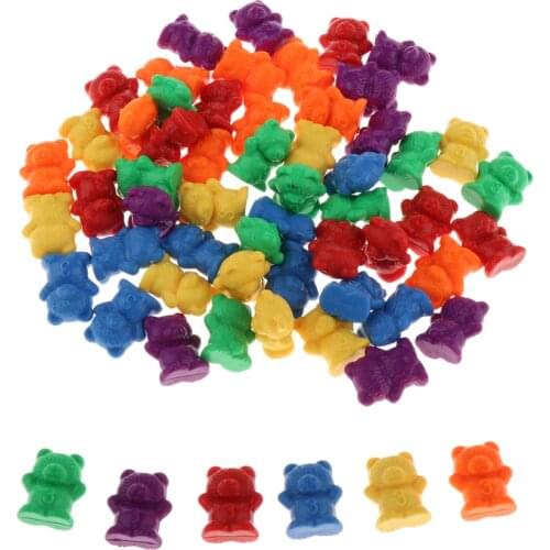 60x Kids Bear Counting Rainbow Colors Early Preschool Education Toys Set