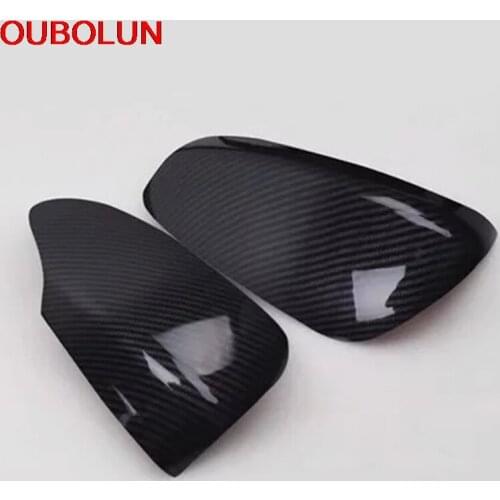 OUBOLUN For Toyota Vios XP150 2019 ABS Side Wing Fender Door Rear View Mirror Protector Decoration Sticker Cover Trim Accessorie