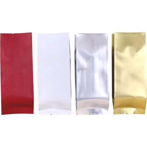 10pcs Open Top Aluminum Foil Bag Metallic Pakage For Beef Jerky/Candy/Spice/Coffee Beans/Powder/Tea Heat Sealing Storage Pouches