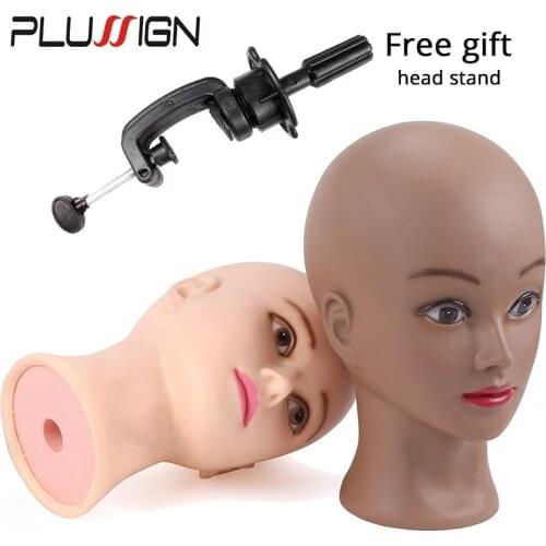 Afro Bald Wig Block Head With Free Clamp Manikin Head With Stands Plussign 20.5" Big Wig Mannequin Head For Wig Making