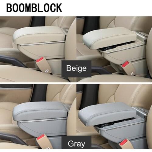 For Ford Fiesta Mk7 2009-2017 armrest box center Storage box with cup holder ashtray interior accessories parts decoration