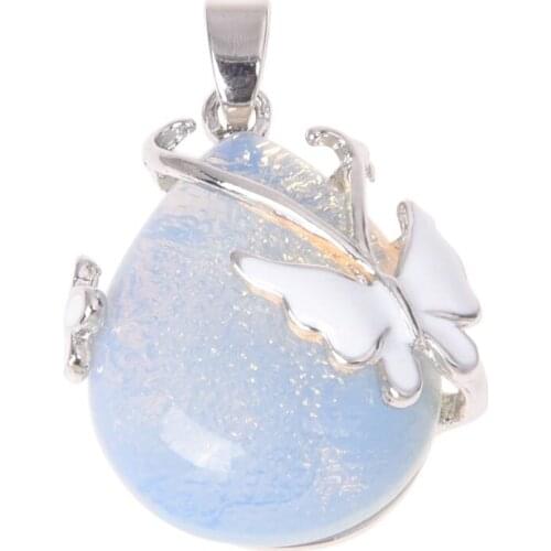 Teardrop Alloy Gemstone Pendant Bead Jewelry Butterfly