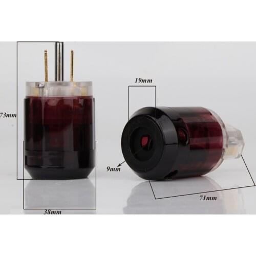 P079 24k Gold-Plated US Power Plug +C079 IEC Power Connector DIY Female-Male audio hifi