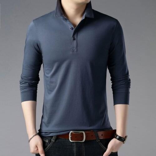 Solid Color Mens Regular-fit Quick-Dry Golf Polo Shirt Cotton Autumn Tops Tees Casual Office Wear For Man Collar Polos Green XL