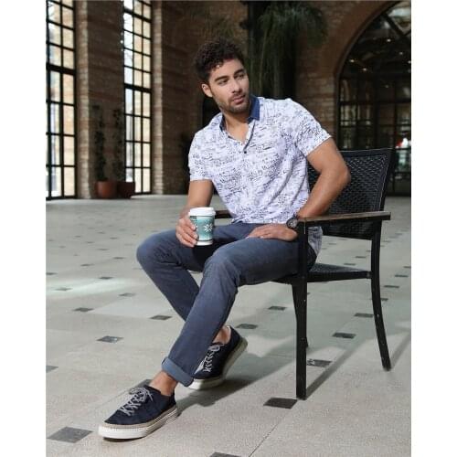 Semco Pattern Short Sleeve Slimfit Mens Shirts Square Pattern Cotton Male 'S Fashion Shirts Oxford Flannel Casual Daily 2021 Summer