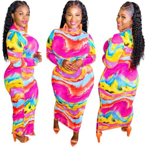 Sexy Plus Size Bodycon Midi Dress Long Sleeve Fall Clothes for Women Fashion Oversized Vestidos Night Party Club Dresses