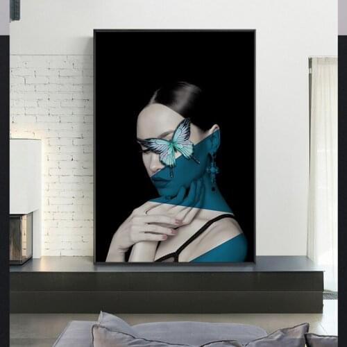 Nordic Modern Characters Abstract Woman Makeups Art Oil Painting on Canvas Posters and Prints Wall for Living Room Decor