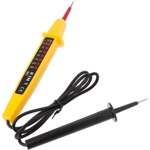8 In 1 Tester Voltage AC DC 6-500V Auto Electrical Pen Detector 090E