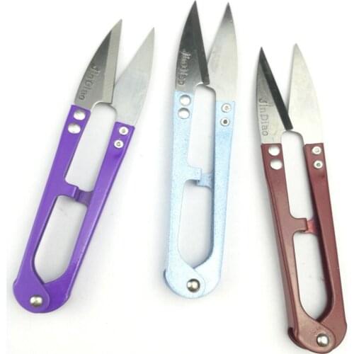 U Shape Clippers Trimming Scissors Sewing Tool Embroidery Snips Beading Thrum Thread Cutter Nippers Mini Scissors Color Random