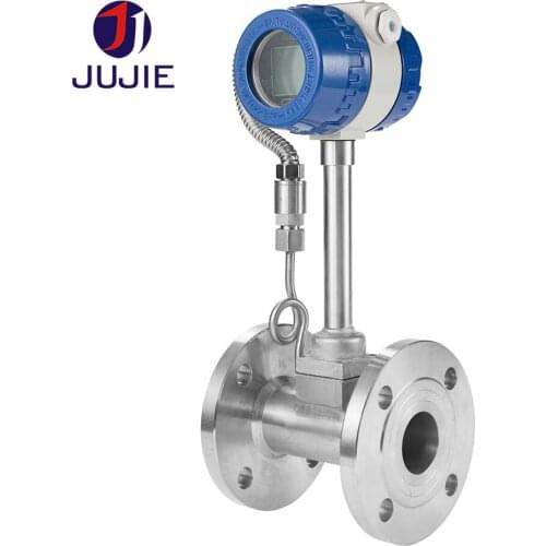 DN15/20/25/32/40/50/65/80/100 vortex flow meter for steam/natural gas temperature pressure compensation 4-20mA high precision