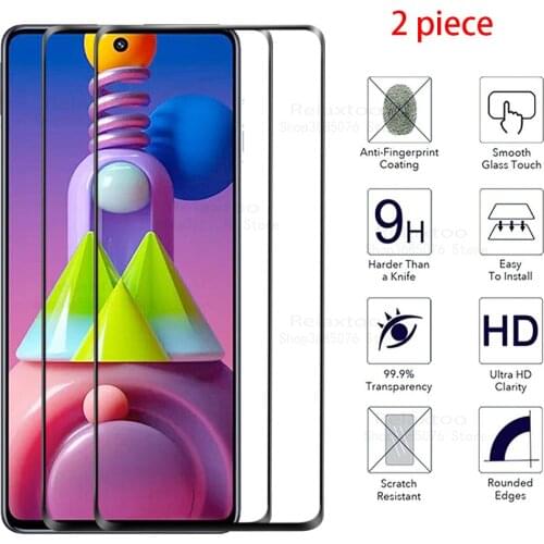 For samsung galaxy m51 protective glass on sansung samsumg m51 m 51 51m light 6.67" samsungm51 smart phone film cover case