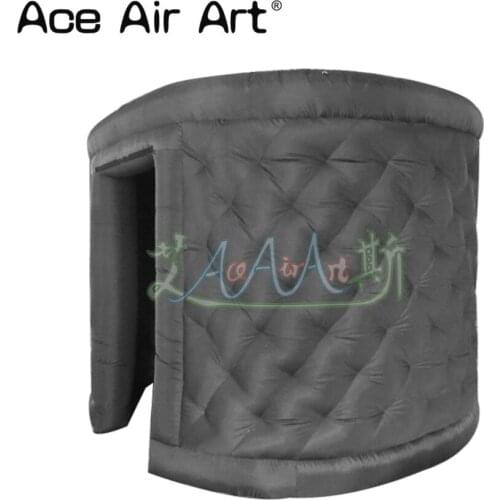 2.2mH Gray Ellipse designed inflatable L.E.D photo booth,curly photo printer station with removable curtains for sweet 16s