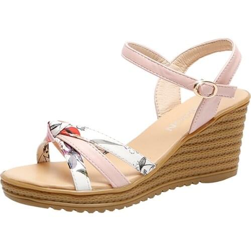 Original 2019 Slope Sandals With LadyS Joker Fish Mouth Belt Fashion Sandals WomenS Casual Shoes Buckle Strap