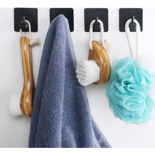 4pcs Hooks Strong Self Adhesive Door Wall Hangers Hooks Kitchen Bathroom Heavy Load Hanging Coat Hat Wall Door Cabinet Hooks