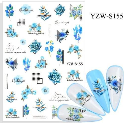 43 Styles Flower Leaves Water Decasl Stickers Floral Geometric Lines Transfer Water Sliders For Nails Manicures Decoration