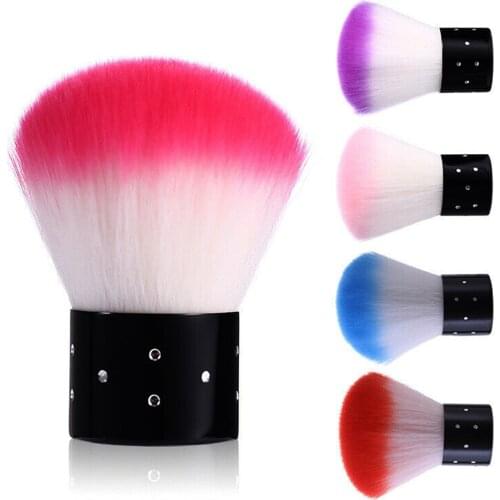 Soft Nail Cleaner Brush Mini Stainless steel handle Remove Dust Small Angle Cleaning Brush For Nail Art Care Manicure Tool