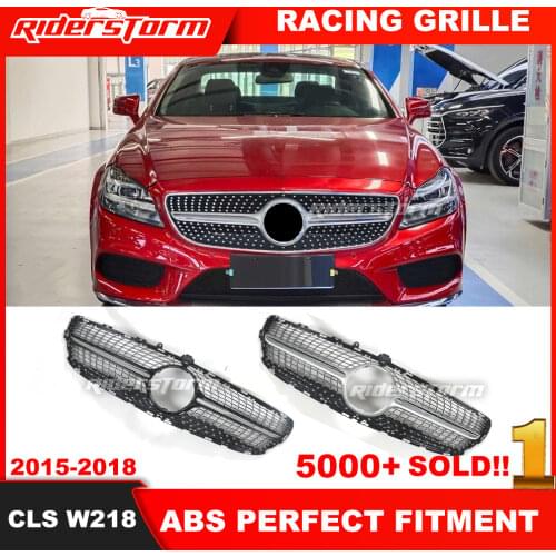 For W218 diamond front grill ABS grille for mercedez benz CLS Class 2014-2018 Replacement front grille silver diamond grill