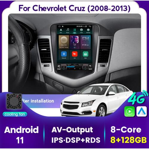 6+128G Android 11 Car Radio Multimedia Video Player For Chevrolet Cruze J300 2008-2013 Tesla Style Screen Navigation GPS 4G Wifi
