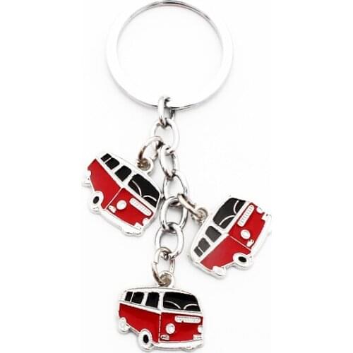 FREE SHIPPING BY DHL 100pcs/lot 2019 New Creative Metal Bus Keychains Zinc Alloy Public Bus Keyrings for Transportation Gifts