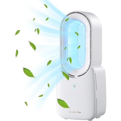 USB Bladeless Fan Electric Portable Mini Fan Holding Small Air Cooler Creative Rechargeable Home Desktop Office Bedroom